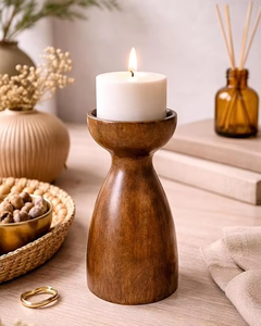 Élégant Porte-Bougie en Bois pour Table, Support de Bougie pour Salon, Centre de Table de Mariage, Décoration d'Intérieur, Cadeau d'Accent - Product Image 6