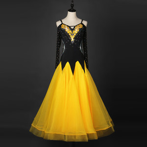 Robe de <span class=keywords><strong>danse</strong></span> de salon à épaules dénudées avec grande jupe évasée pour la valse, le <span class=keywords><strong>foxtrot</strong></span>, la <span class=keywords><strong>danse</strong></span> sociale et les spectacles sur scène - Product Image 4