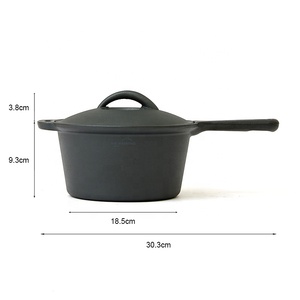 Casserole en fonte <span class=keywords><strong>de</strong></span> 2 litres avec couvercle, petite marmite en fonte compatible avec toutes les plaques <span class=keywords><strong>de</strong></span> <span class=keywords><strong>cuisson</strong></span>, ustensile <span class=keywords><strong>de</strong></span> cuisine pour pâtes, sauces, soupes, lait - Product Image 2