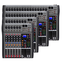 Console de mixage DJ/audio professionnelle 6/8/12/16 canaux avec 16 effets DSP pour studio d'enregistrement, scène et concert