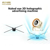 Ventilateur LED Holographique 3D Haute Résolution AZMAX, 1024 Perles, 4 Pales, Pas de Pixel 0,1 mm, Luminosité 7500 cd, Contrôle par APP, Assemblage Intérieur