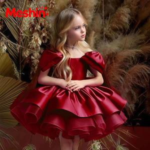 Robe de princesse élégante en maille pour filles, tenue de piano pour enfants, robe de soirée d'anniversaire, tenue de scène formelle - Product Image 1