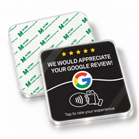 Autocollant de table NFC en acrylique rigide pour Google Follow, Panneau NFC à toucher pour la connexion, Conception personnalisée, Dos auto-adhésif pour magasin