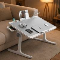 Bureau d'ordinateur portable pliable avec logo personnalisé, support réglable en hauteur, table portable avec tiroir pour écrire, travailler, enfants