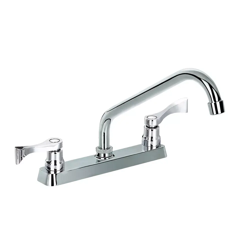 Neues Design Modestil Günstige Doppel griff Hochwertige heiße und kalte Küchen spüle Mixer Wasserhahn Wasserhähne