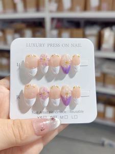 Vente chaude qualité été citron ongles conseils jaune vert <span class=keywords><strong>faux</strong></span> filles à la main amovible <span class=keywords><strong>collant</strong></span> presse sur ongles en acrylique - Product Image 5