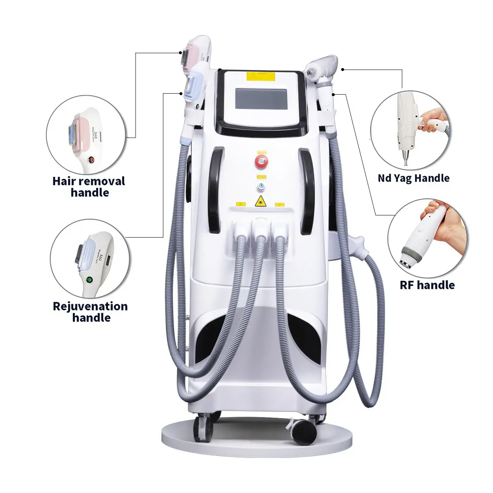 Máquina de remoção rápida de pelos 4 em 1, máquina de remoção rápida de pelos a laser 360 Magneto, depiladora IPL para salão de beleza, a laser OPT