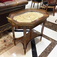 Conception unique octogonale de table d'extrémité en bois solide avec des accents en métal pour des salons élégants