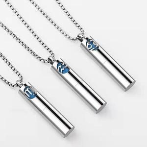 Collier flacon de parfum Constellations en acier inoxydable, creux, pour aromathérapie, collier pull polyvalent pour huiles essentielles, simple, pour <span class=keywords><strong>homme</strong></span> - Product Image 1