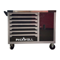 Armoire de rangement pour outils en acier laminé à froid PHIXWELL avec 7 tiroirs, roulettes, portable, OEM/ODM/OBM personnalisable
