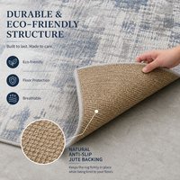 Tapis moderne 3D en polyester tissé Wilton, à poils hauts et bas de 12 mm, avec envers en jute naturel, pour hôtel de luxe et salon