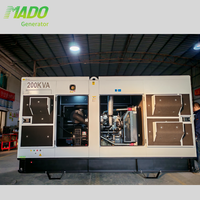 Groupe électrogène MADO CMP200T à cadre ouvert, silencieux, moteur diesel 160 kW/200 kVA, 1800 tr/min, triphasé, 4 fils, ATS Smartgen Deepsea