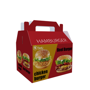 Caja de patatas fritas para llevar con logotipo personalizado para restaurante, caja de hamburguesa con asa, hamburguesa, pollo frito, caja de embalaje - Product Image 2
