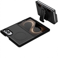 Casing Magnetik iPhone Duo Defender, Casing Ponsel Samsung Fold 8 Heavy Duty Rugged Anti Benturan, Penutup Dua Lapis dengan Klip