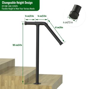 Main courante d'escalier noir mat <span class=keywords><strong>pour</strong></span> marches extérieures, jardin, <span class=keywords><strong>garage</strong></span>, espace <span class=keywords><strong>pour</strong></span> enfants - Product Image 3