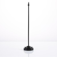 Stock 6.3*28cm support de drapeau de bureau en plastique noir avec base pour la négociation commerciale décoration de bureau drapeau de bureau
