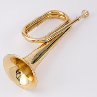 Custom Logo Bugle Calls Assault Old-Fashioned Assembly Aldult Brass Horn Props Trumpets Musical Instruments for Performance