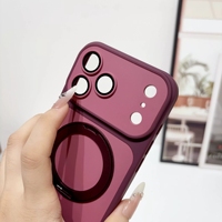 Étui de téléphone magnétique rotatif en métal avec anneau support pour iPhone 18 17 Pro Max 16 15 Plus, finition mate avec protection d'objectif