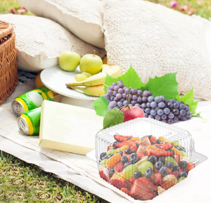 Plástico transparente Articulada Pegue Recipientes Material <span class=keywords><strong>PET</strong></span> Clamshell para Sushi Comida Snacks Bolos Fatia para Cookies Saladas - Product Image 4