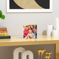 Support d'affichage d'impression d'image en acrylique transparent Double face de 4x4 pouces Lot de 3 cadres photo magnétiques cadres en cristal autoportants