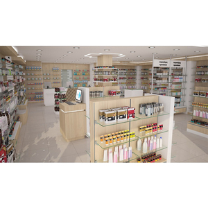 Estante de madera moderno personalizado LUX, estantería médica, soporte de exhibición, estantes de farmacia para tienda de farmacia, diseño de interiores - Product Image 5