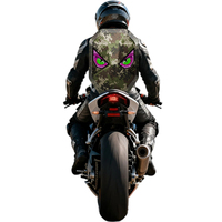 Tas ransel berkendara sepeda motor LED, tas ransel helm pengendara lampu LED DIY layar tampilan mata setan