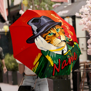 1 Parapluie Pliant Personnalisé avec Nom de Chat et Histoire, Impression UV, Sans Minimum de Commande, Cadeau Livre d'Histoires, Commande Unique - Product Image 3