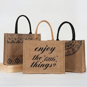 Wholesale Beach Promotional Eco-Friendly Material Custom Jutebeutel Personalisiert Tote <b>Shopping</b> Jute <b>Bags</b> With <b>Zip</b> Closure - Product Image 1