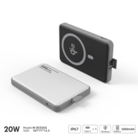 Batterie externe portable sans fil magnétique étanche IP67 5000mAh 20W PD PPS à charge rapide