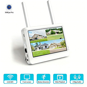 Enregistreur vidéo réseau WiFi <span class=keywords><strong>NVR</strong></span> avec écran 7 pouces, 4 canaux 4K, 8 canaux 5MP, connexion sans fil, détection de mouvement, audio bidirectionnel, visualisation à distance XMEye - Product Image 2