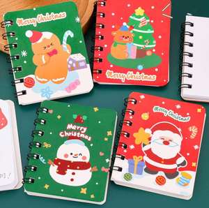 Cuaderno Espiral Navideño Mini A7 para Estudiantes, con Diseño de Papelería Navideña de Dibujos Animados - Product Image 1