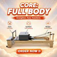 Cama de Pilates Reformer de Roble - Duradera, Ajustable, con 5 Años de Garantía para Uso Comercial y Doméstico en Estudios de Pilates
