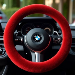 Funda para volante roja con pedrería para decoración interior de coche - Product Image 2