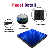 12 aimants portables RGB Pista De Baile LED, sol LED sans fil DMX, miroir 3D portable pour piste de danse LED pour mariage
