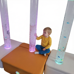 Columna Sensorial de Burbujas LED que Cambia de Color, Base de Juego Suave para Exteriores, para Terapia del Autismo, Área de Juego Escolar - Product Image 1
