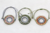Bracelet vintage classique de style ethnique d'Asie occidentale, grand cercle, résine, perles de riz Miyuki, tissé à la main, personnalisable