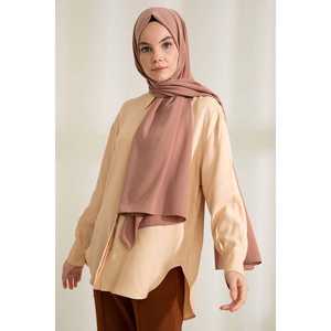 Medina <b>Silk</b> <b>Shawl</b> Coffee With Milk Long Women's Scarf Elegant Headwear - Product Image 3