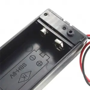 9V Battery Storage Holder Case Box With Cord Wire Lead ON/OFF Toggle Switch 67x33x20mm