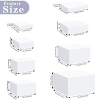 Sur mesure 8 pièces ensemble acrylique contremarches affichage blanc 5 faces cube nichoir piédestal support pour fête mariage buffet