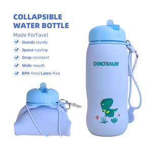 Nueva Botella de Agua de Silicona Plegable con Logotipo Personalizado, 100% de Grado Alimenticio, Libre de BPA, Reutilizable, Linda, para Niños, para la Escuela - Product Image 2