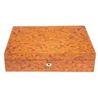 Boîte en bois de luxe DS OEM avec doublure en cuir, finition grain de bois écologique, forme rectangulaire, fermeture à bouton
