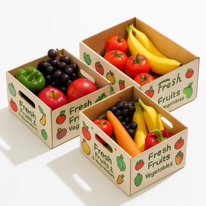 Carton d'emballage en carton recyclable de boîte de plateau ondulé coloré pour le <span class=keywords><strong>transport</strong></span> de stockage de légumes de fruits et l'affichage au détail - Product Image 6