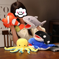 Marionnettes à main OEM personnalisées en peluche, animaux marins simulés : poisson-clown, poisson tropical, pingouin, pieuvre