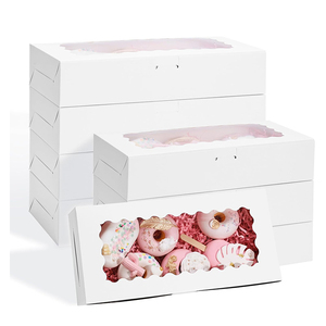 Y680 tùy chỉnh màu trắng Bánh hộp với cửa sổ cupcake container dài Cookie hộp cho bánh ngọt kẹo cupcake, nguồn cung cấp bên - Product Image 1