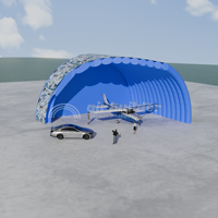 Structure de Tente Gonflable Professionnelle pour la Construction, Imperméable, Résistante au Vent et au Soleil, Installation Facile, Hangar pour Hélicoptère