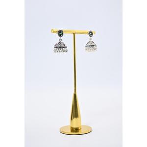 Manish Jewellers Oxidised Jhumki Chandelier <b>Earrings</b> Crystal Rhinestones Bezel Set Customizable Women's Vintage Ethnic Wedding - Product Image 3