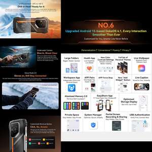 12GB+256GB Blackview Oscal Pilot <span class=keywords><strong>3</strong></span> 5G Outdoor-Smartphone Nachtsichtkamera Fingerabdruck-Entsperrung 7500mAh Akku 5G Smartphone - Product Image 4