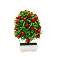 Hongyun simulasi desain Interior buah Bonsai 25-45 tanaman plastik hijau palsu untuk pernikahan dekorasi Interior pot Thanksgiving