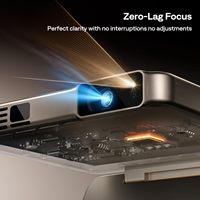 Projecteur de poche mini DLP Aurzen ZIP Gold Tri-Fold portable, mise en miroir d'écran en un clic, projecteur à mise au point sans latence