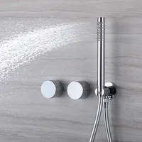 Pommeau de douche à main en acier inoxydable, finition mate, avec tuyau de douche
